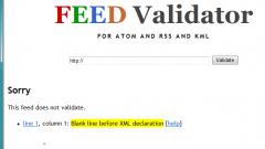 FEED Validator: line 1 blank line