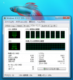 Windows 7: タスクマネージャ