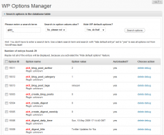 Twitter Tools: WP-Options-Manager で aktt_ で始まるオプションを検索