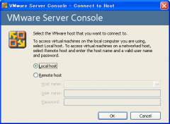 VMware Server Console: Local host
