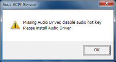 ASUS ACPI Driver: Missing Audio Driver