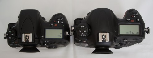 Nikon D800E vs. Nikon D4S:  上面