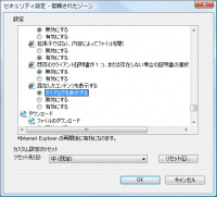 IE7 レベルのカスタマイズ