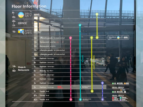 渋谷スクランブルスクエア 2F: フロア図